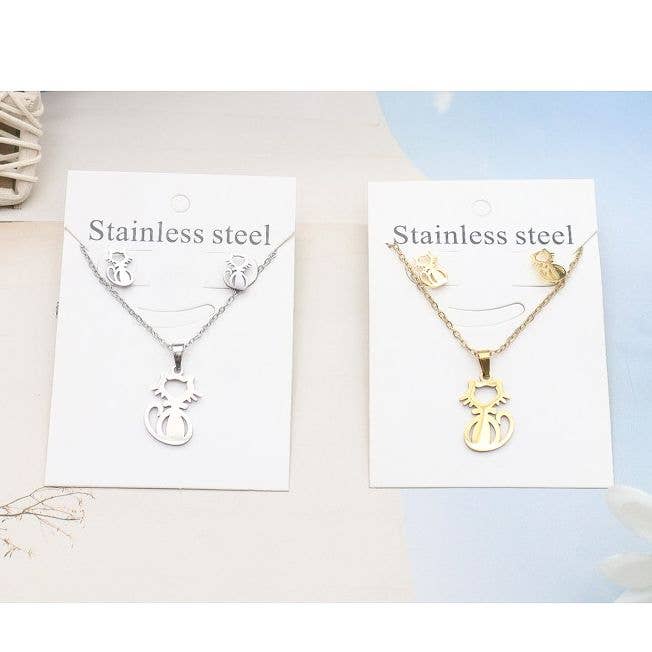 Diacly - Vente Parures de bijoux - Lot de 12 paires de boucles d'oreilles pendentif en acier inoxydable pour chat1