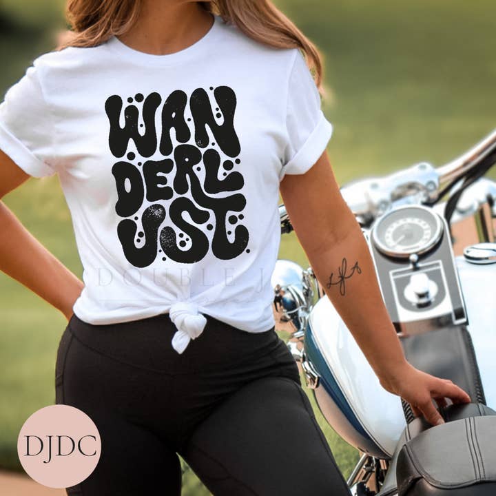 Wanderlust Graphic Tee for wholesale by Double J Designs Co.