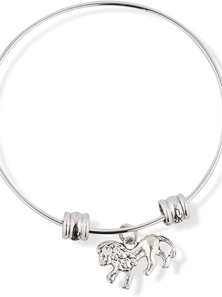 Lion Walking Fancy Charm Bangle for wholesale by Dave The Bunny