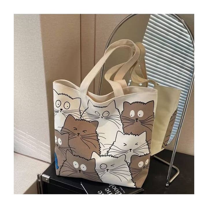 UZ Wholesale Store – wholesale Tote bag – Women's – Large Capacity Canvas Shoulder Bag With Cute Cartoon Print2