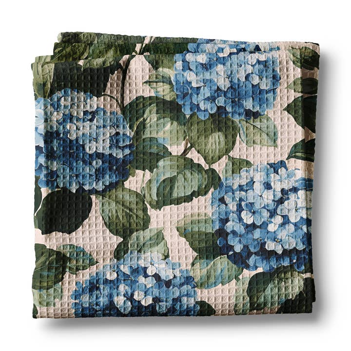 Torchon de cuisine Chinoiserie Fleur d'hortensia Printemps Preppy pour la vente par Canary Road