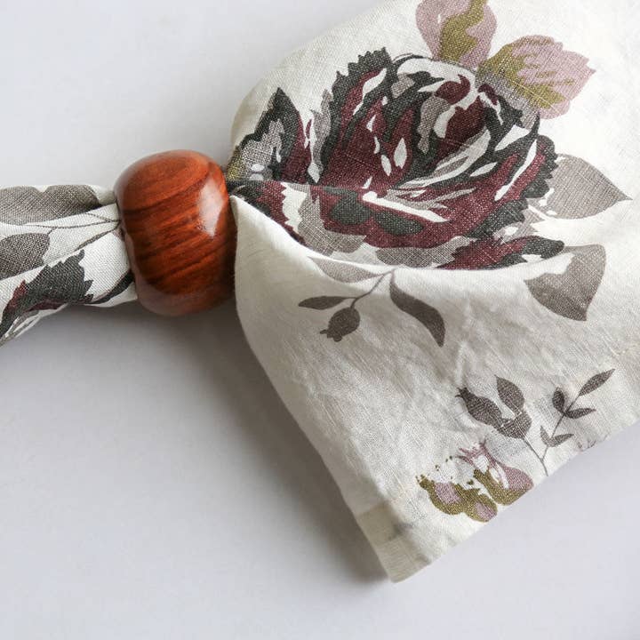 CG Hunter - Wholesale Dinner & Cloth Napkin - Eggplant and Grey Roses Napkins4