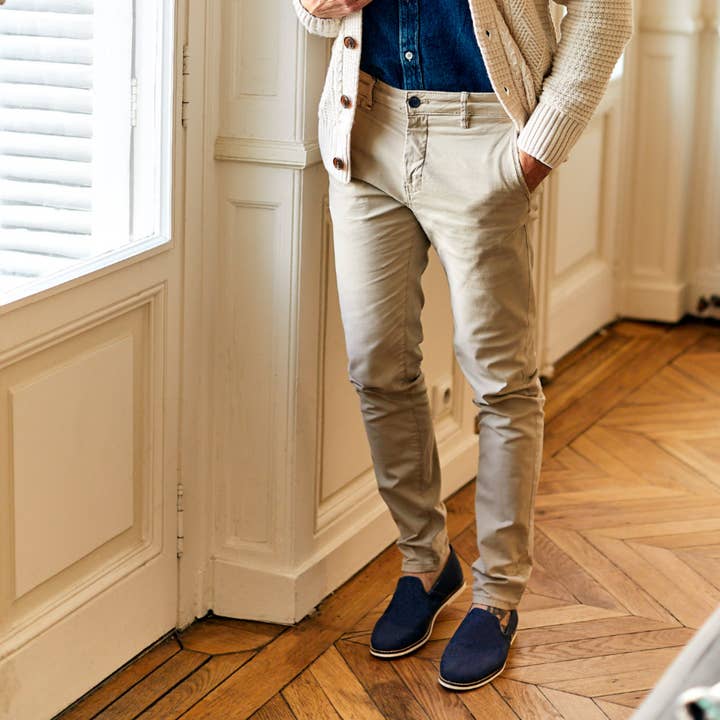 PAULJAC - Wholesale Loafers - Men's - Navy blue indoor moccasin for men2