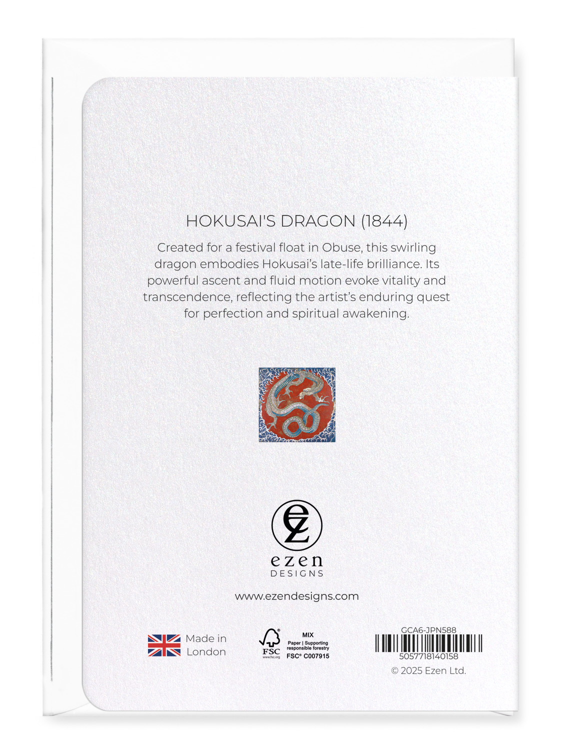 Ezen Trade - Wholesale Everyday Greeting Card - HOKUSAI'S DRAGON (1844): Japanese Greeting Card1