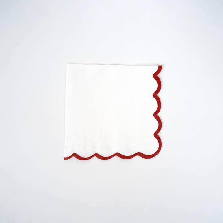 Gatherings by Curated Paperie - Wholesale Disposable Napkin - Holiday Scallop Cocktail Napkins