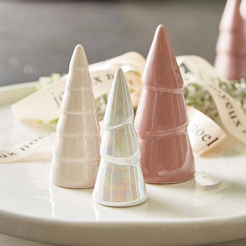 Santa Barbara Design Studio by Creative Brands - Wholesale Christmas Decoration - Holiday Ceramic Tree Set - Blush - Set of 3