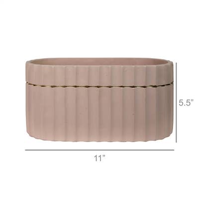 HomArt – Engroshandel Vase – Skylar Oval Vase, Cement, Ler & Guld3