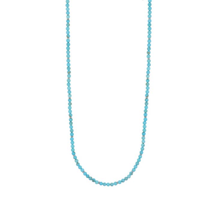 Herenketting met stalen stenen - Shani turquoise voor wholesale door Goyatè