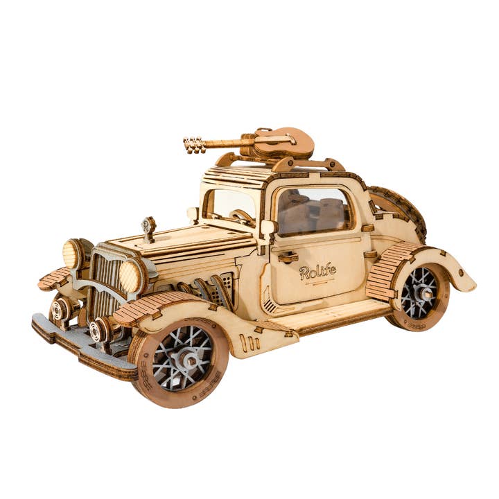 3D Laser Cut Wooden Puzzle: Vintage Car for wholesale by Hands Craft