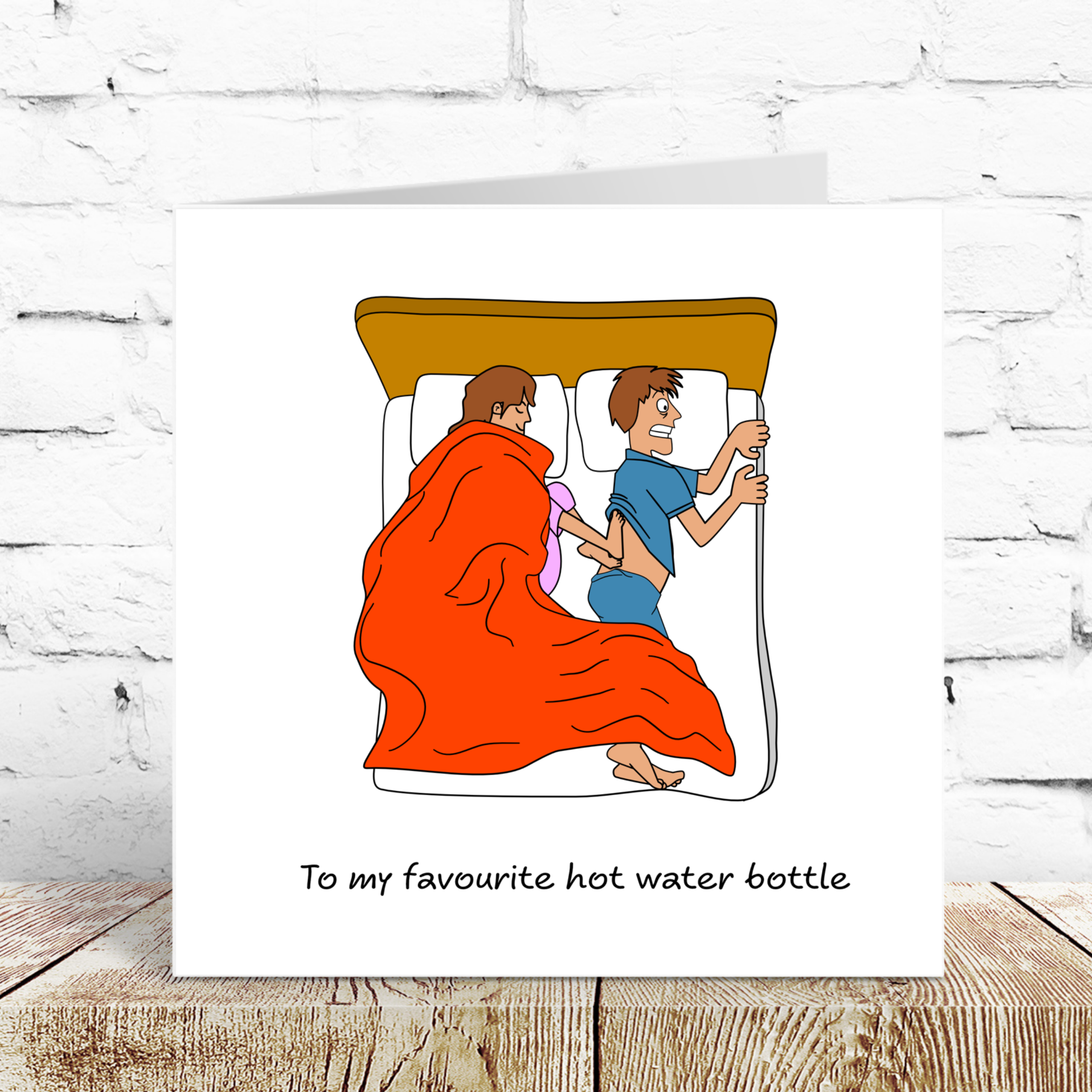 Swizzoo Cards – Engroshandel Valentinsdagskort – Sjovt fødselsdagskort jubilæum Valentinsdag for kæreste mand Kolde fødder i sengen Cheeky Cute1