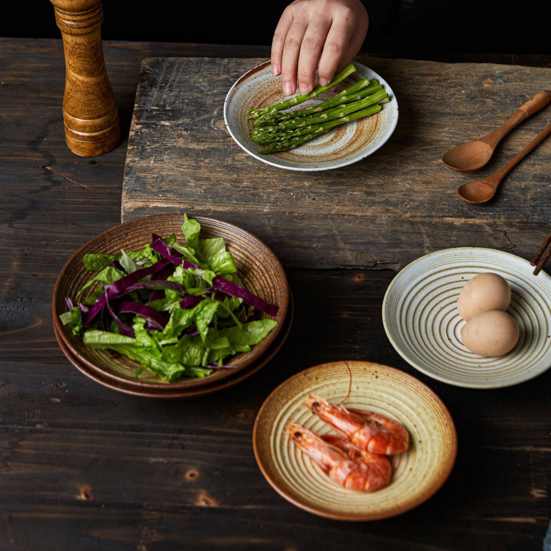 Gohobi （We cover U.S. import duties） - Wholesale Decorative Plate/Dish/Bowl - Gohobi Handmade Japanese Style Stoneware Pasta Bowl Plate7