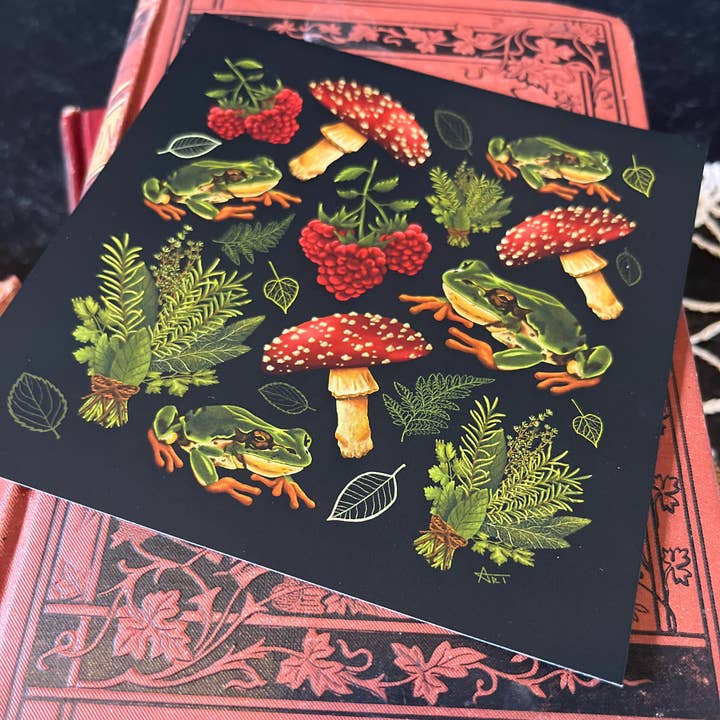 House of Hex - Wholesale Art print - Forest Dweller Print | witchy | frog | herbs | mushroom3