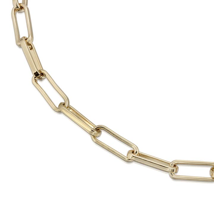 Eklexic – wholesale Link & chain necklace – Elongated Link Chain - Paper Clip Style