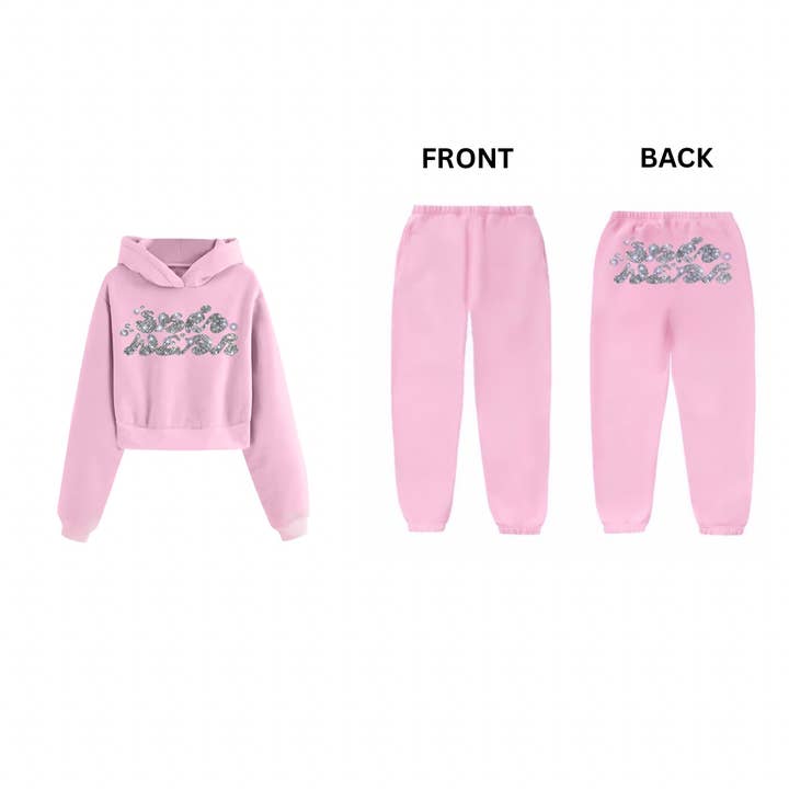 SKINWEAR - Wholesale Tracksuit - Women's - SKINWEAR RHINESTONE TRACKSUIT SET IN PINK