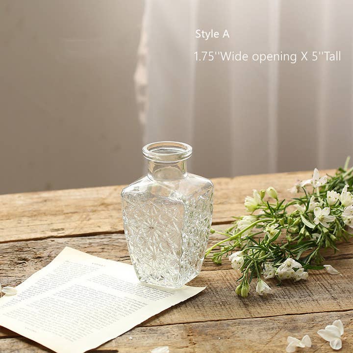 Sweet Home Deco - Wholesale Vase - Bud Vases for Centerpiece, Rustic Decorative Vases, Clear