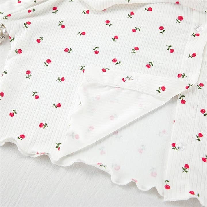 PRINTING Printed Cardigan And Long Pants Pajama Set for wholesale on Faire6