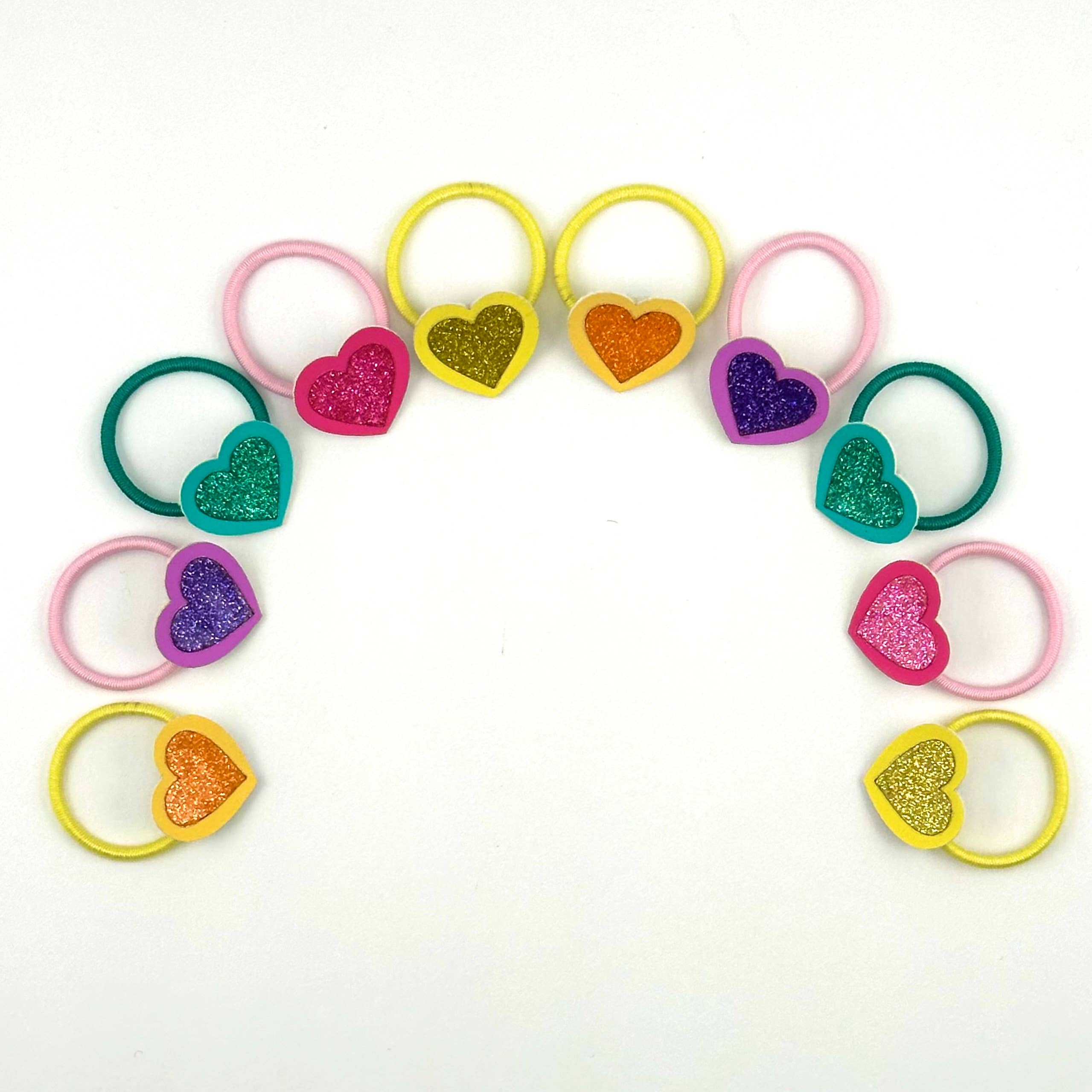 Bluebell Petite - Wholesale Hair Tie - Kids - Heart Glitter Hair Ties4