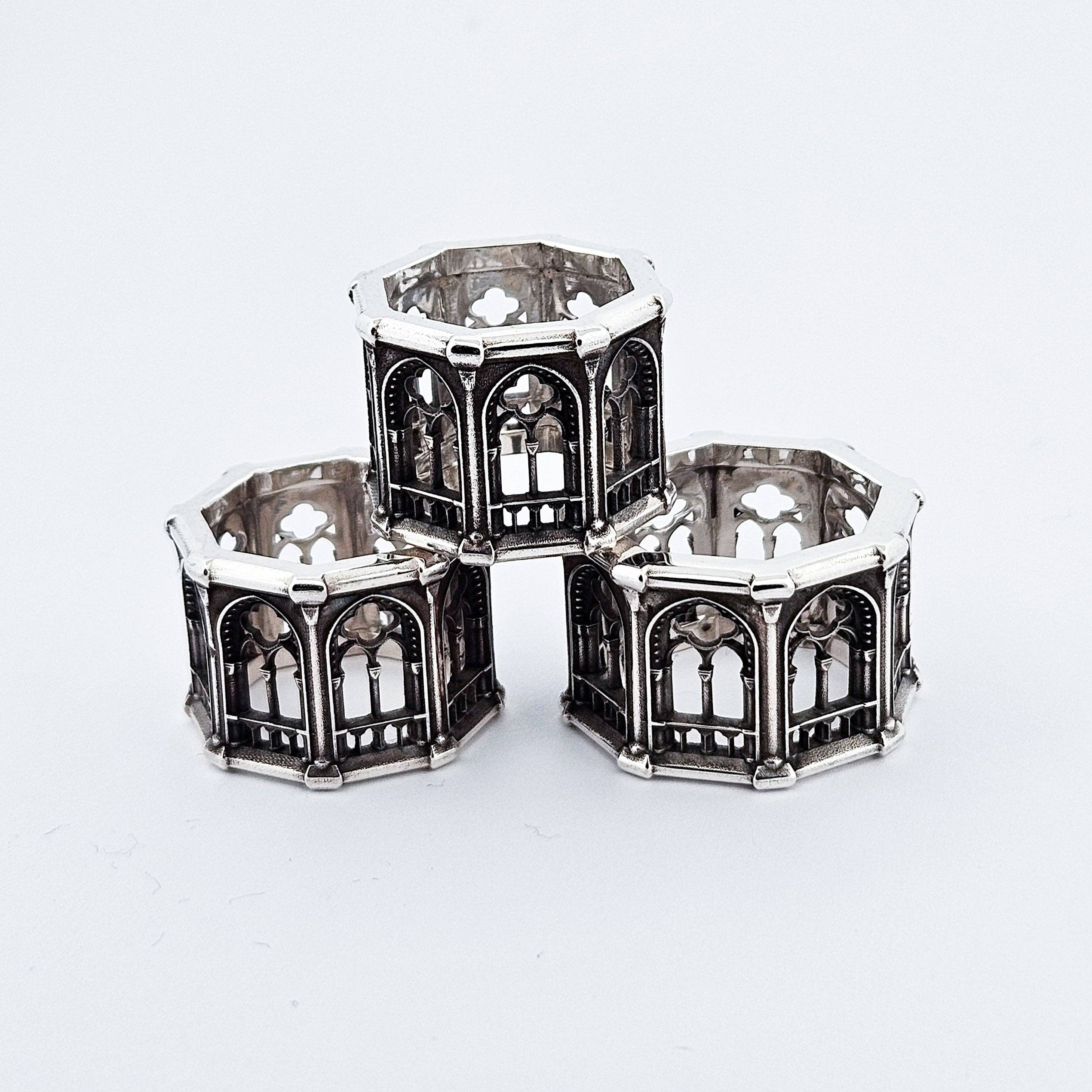 Inchoo bijoux inc - Wholesale Band/Stacked Ring - Holy Gothic Church Bold Wide Ring Band8