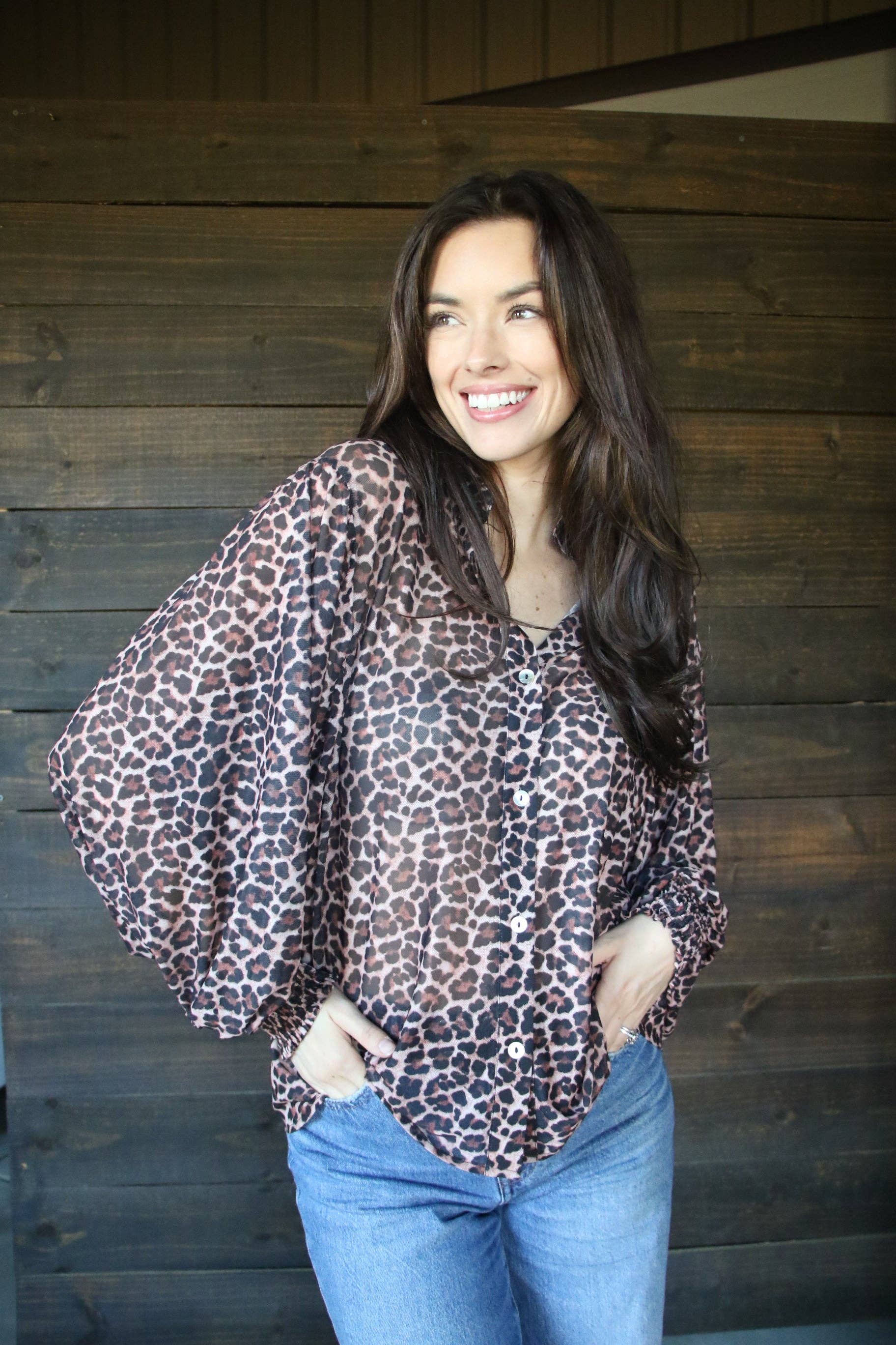 Turquoise Haven - Wholesale Blouse - Women's - TH23 S251 CHEETAH MESH TOP (1 Piece)1