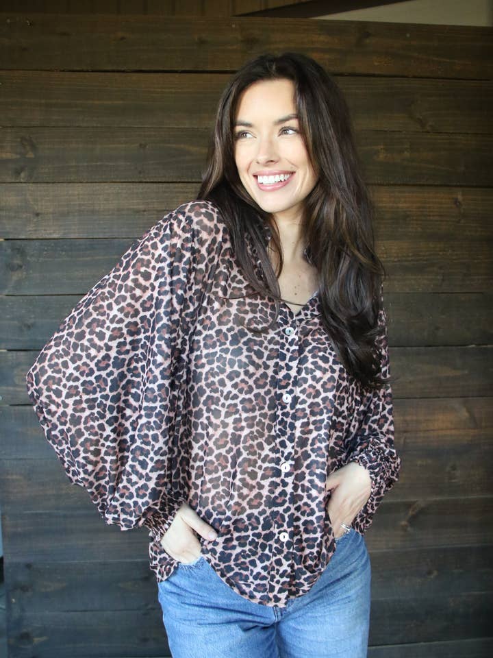 Turquoise Haven - Wholesale Blouse - Women's - TH23 S251 CHEETAH MESH TOP (1 Piece)1