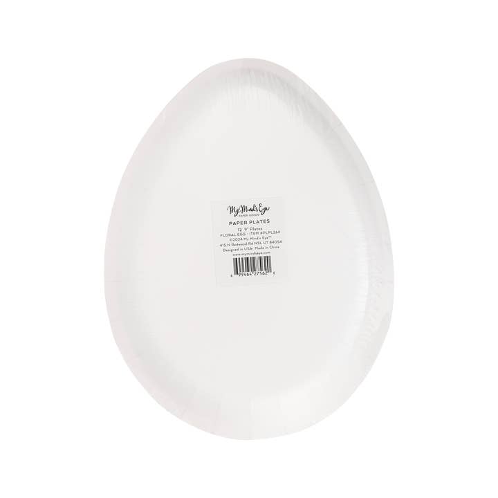 My Mind’s Eye - Wholesale Disposable Plate - PLPL264 - Floral Egg Shaped Paper Plate1