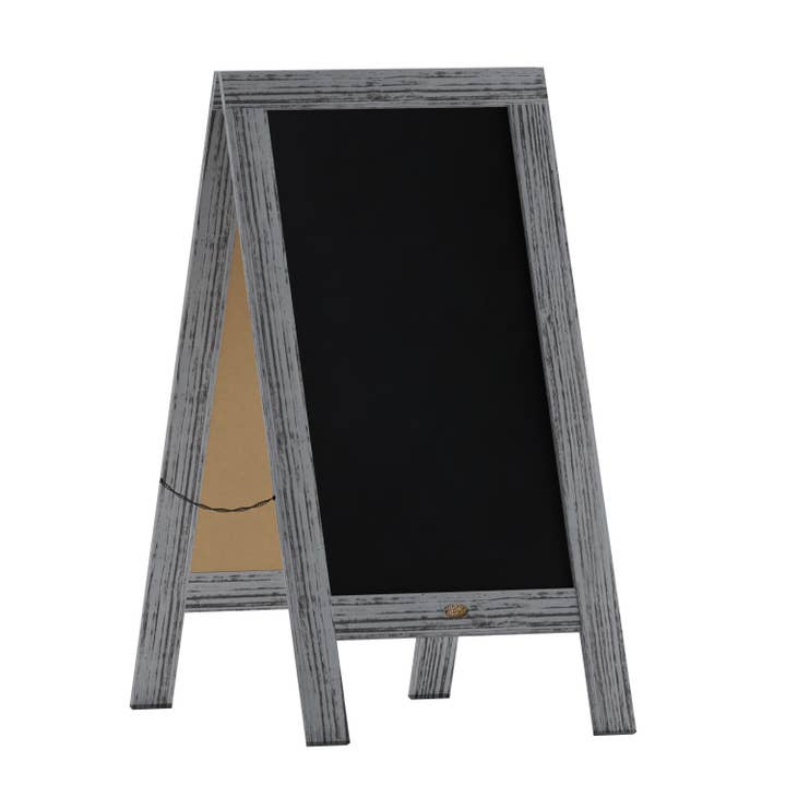 HBCY Graywash Wooden A-Frame Magnetic Chalkboard for wholesale on Faire