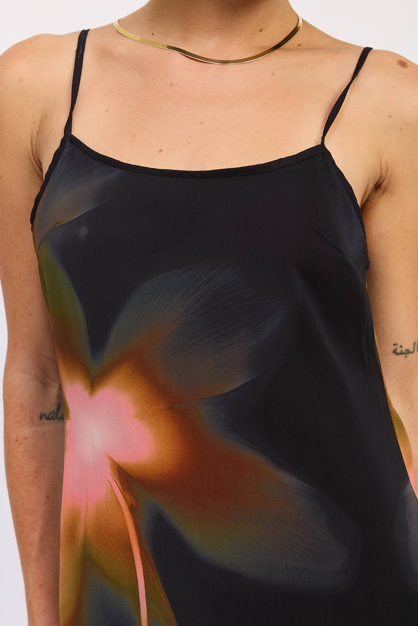 BLACK MAXI FLORAL PRINT SLIP DRESS WITH SCOOP BACK  for wholesale on Faire1