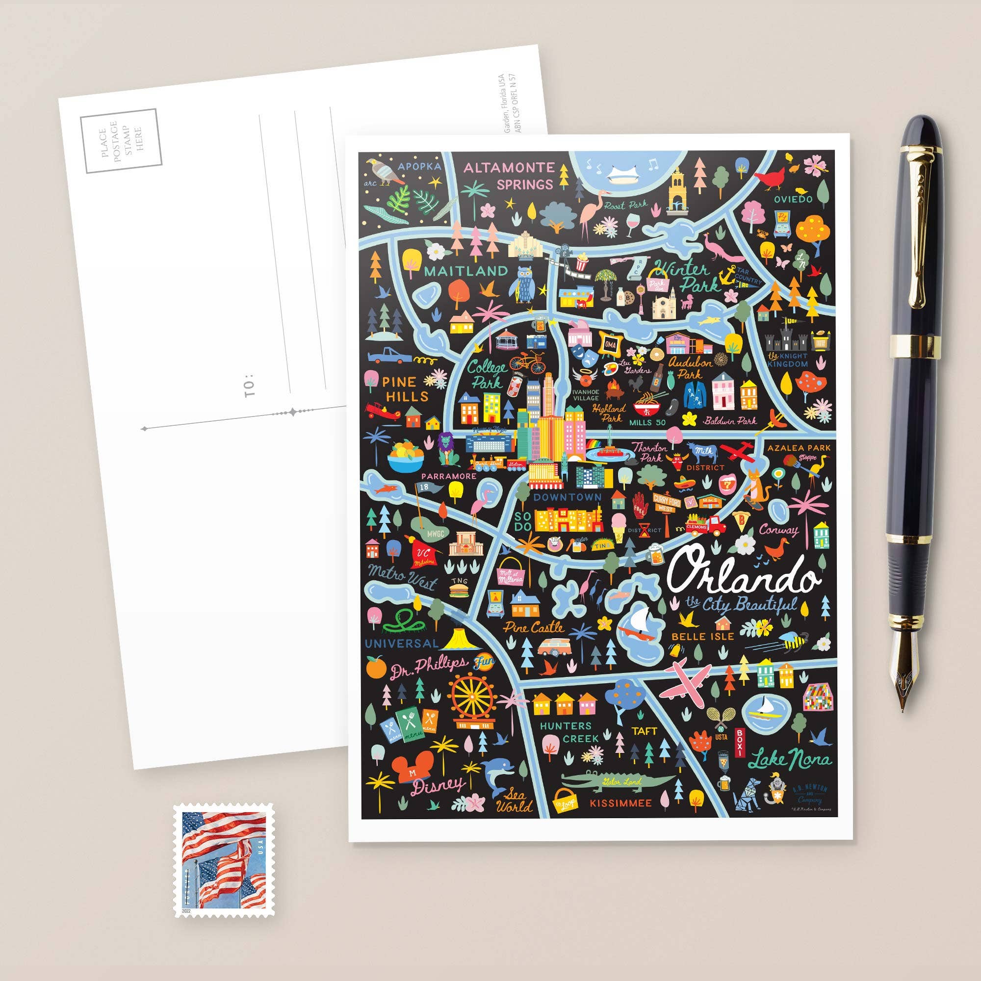 A. B. Newton and Company – wholesale Vykort – ORLANDO FL City Series vykort 5x71