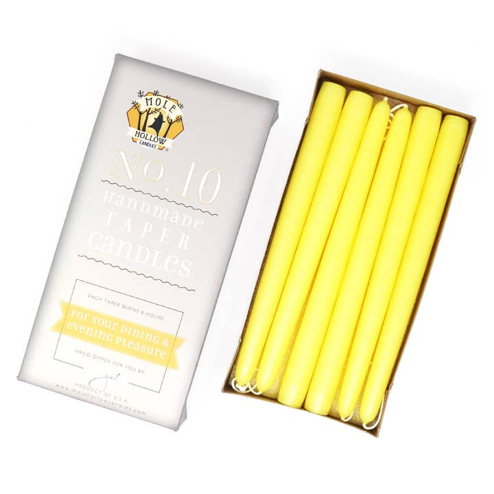 Mole Hollow Candles - Wholesale Tapered Candle/Candlestick - 10" Taper Candles - Choose from 39 colors!