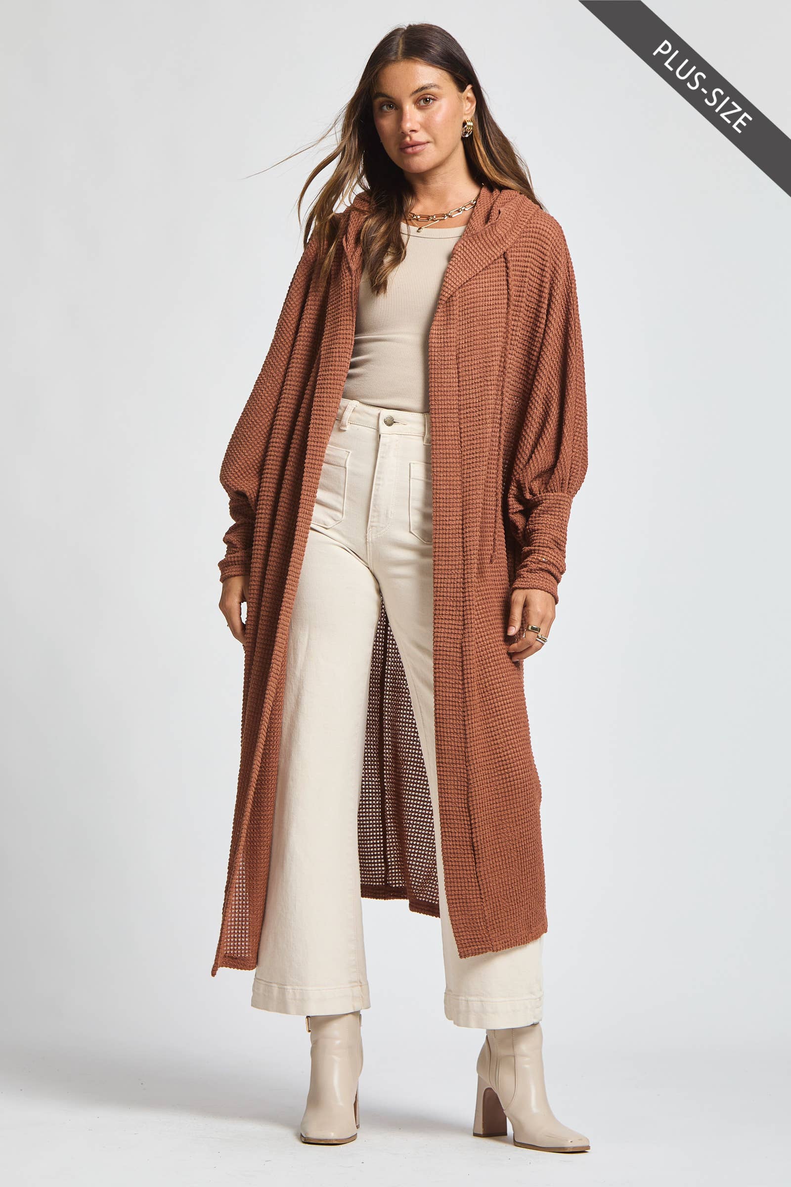Dear Scarlett - Wholesale Cardigan - Women's - PLUS SIZE Cozy Knit Maxi Duster12