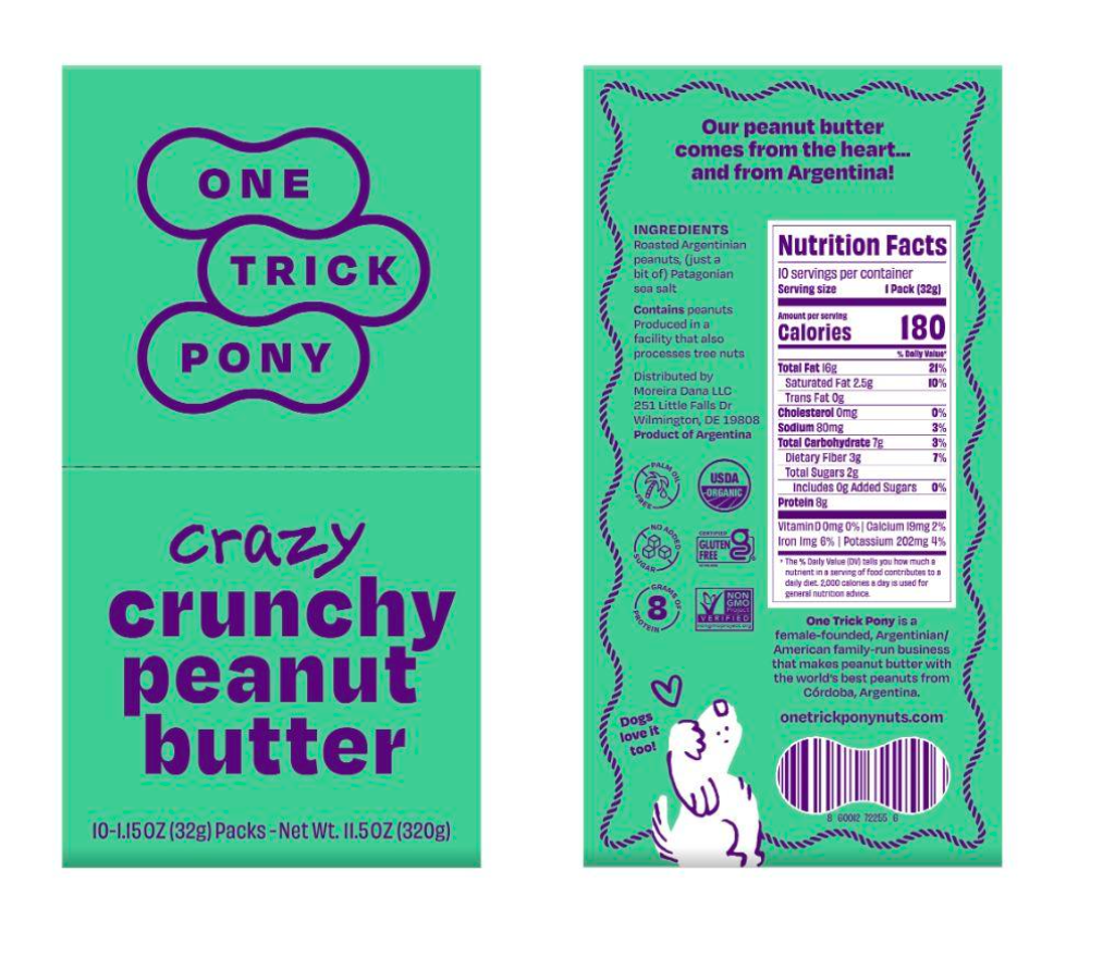 One Trick Pony - Wholesale Nut Butter - Single Serve Peanut Butter Packets - Box of 10 Kinda Crunchy4