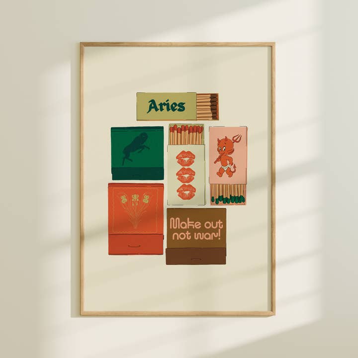 Artbaby & Co. - Wholesale Art Print - Zodiac Vintage Inspired Matchbook/Matchbox Prints