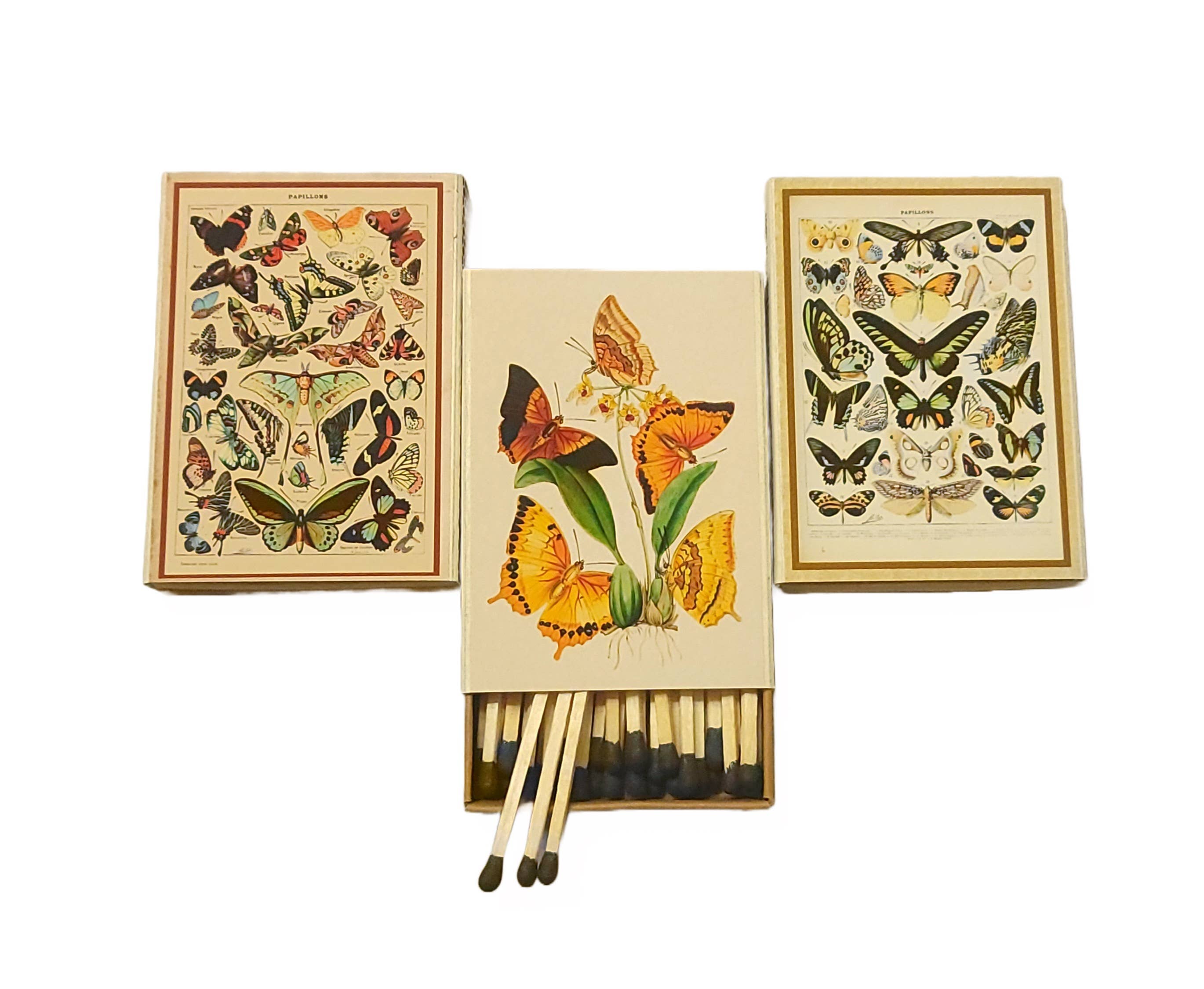 Superior Dry Goods - Wholesale Matches - "Beautiful Butterflies" Handmade Decorator Matchbox Lot