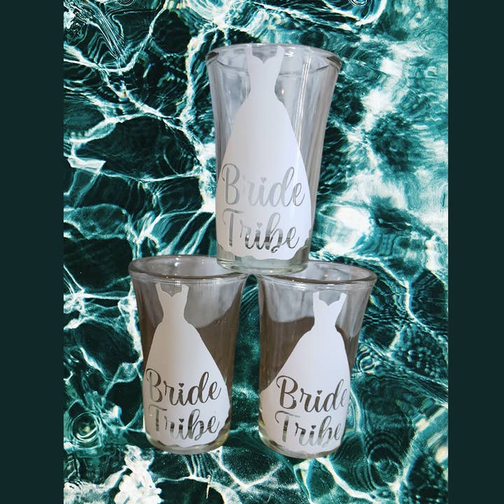 Bride Tribe Wedding Shot Glass for wholesale by Mommas Craft Workshop