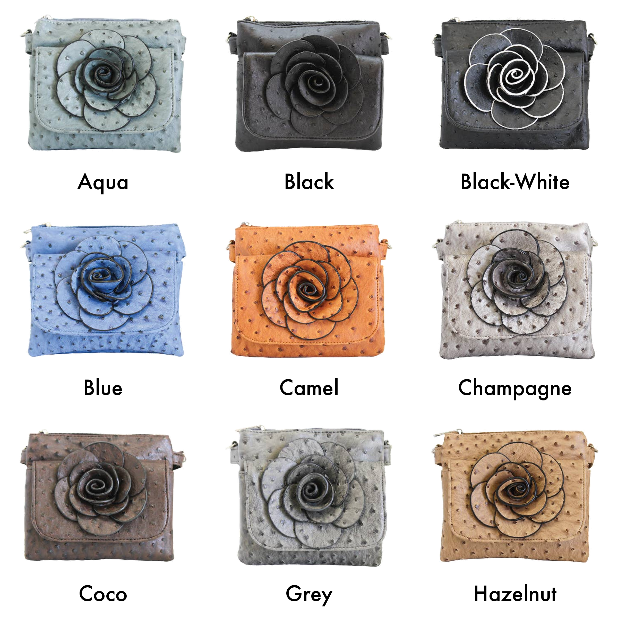 22 Tote - Wholesale Crossbody Bag - Women's - Floral Ostrich Crossbody Bag15