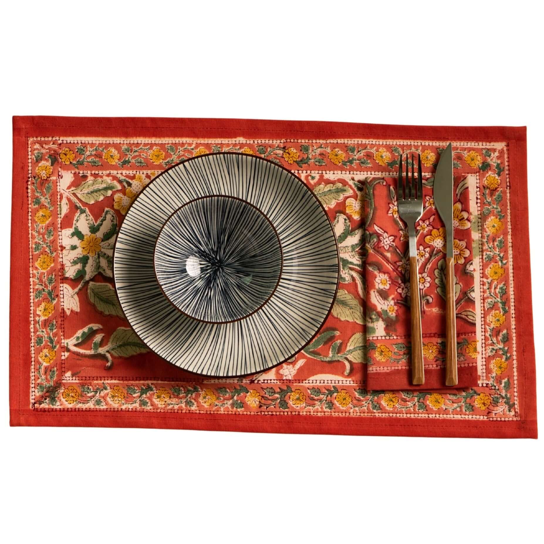 Kapda Casa - Wholesale Tablecloth - Jardín Primavera: Manteles Individuales | 6 Servilletas | Juego de Comedor |50x30cm2