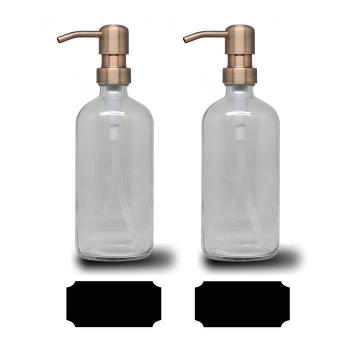 Sanwacraft - Wholesale Soap Dispenser - 2 Pack -Glass 16oz Liquid Soap Dispenser & Metal Liquid Pump11