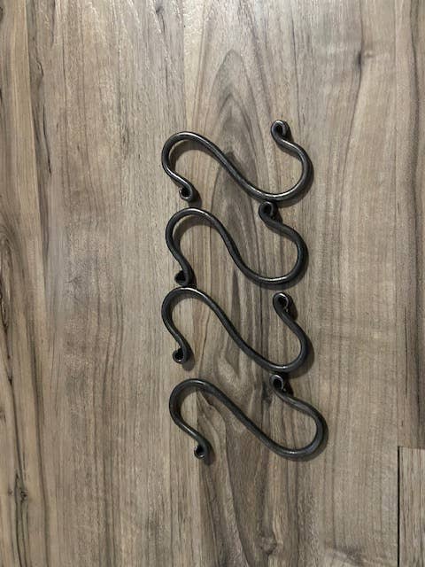 Blacksmith Hand Forged S hook for wholesale by Iron Sunset Forge
