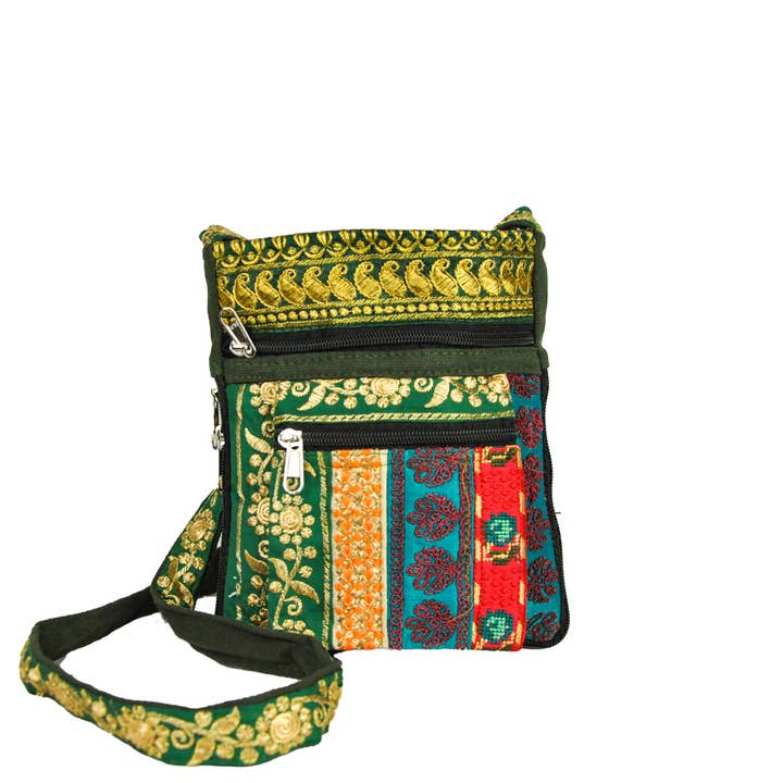 Zumki - Wholesale Crossbody Bag - Women's - Sage Embroidered Crossbody Bag11