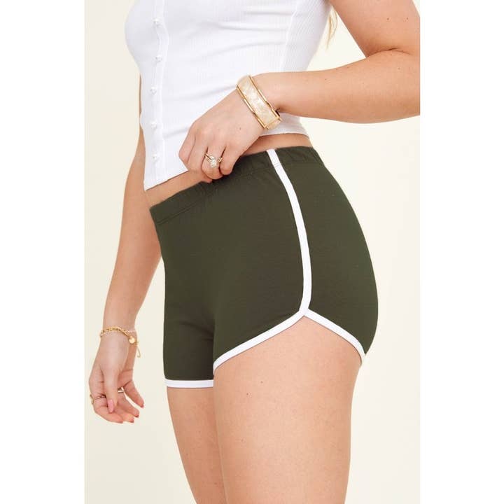 Popular 21 - Wholesale Shorts - Women's - Cotton Contrast Athletic Casual Mini Shorts 7