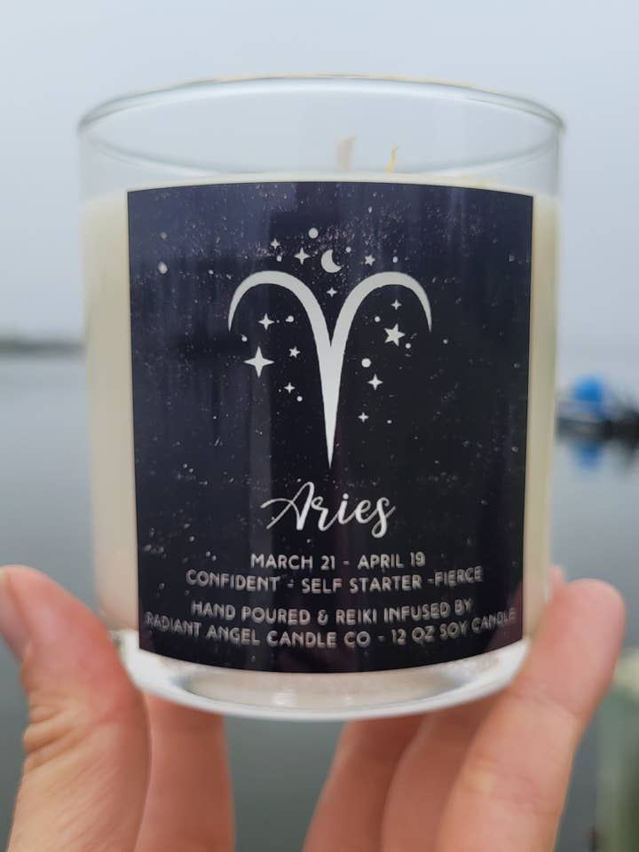Zodiac Candles - Candele profumate in cristallo per la vendita all'ingrosso da parte di Radiant Angel Candle Co