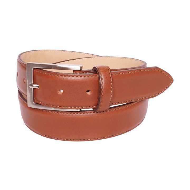 Tan Leather Dress Belt for wholesale by YRI Custom Designs