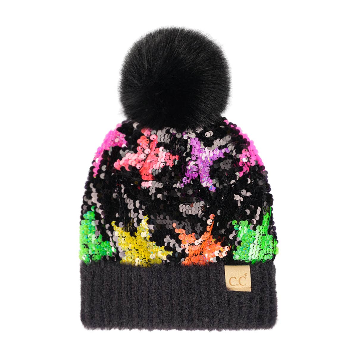 Truly Contagious - Wholesale Beanie - Kids - CC Kids Sequin Fur Pom Beanie - Kids Hat ( KD-HTE0012 )13