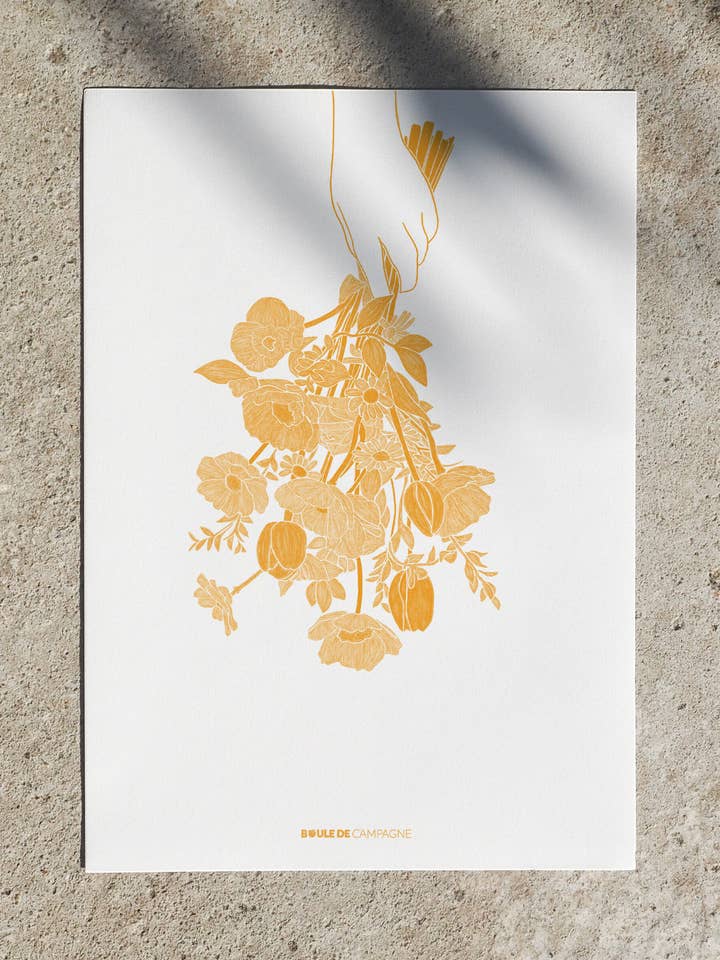 Tulipa - Bouquet poster - Yellow for wholesale by Boule de Campagne
