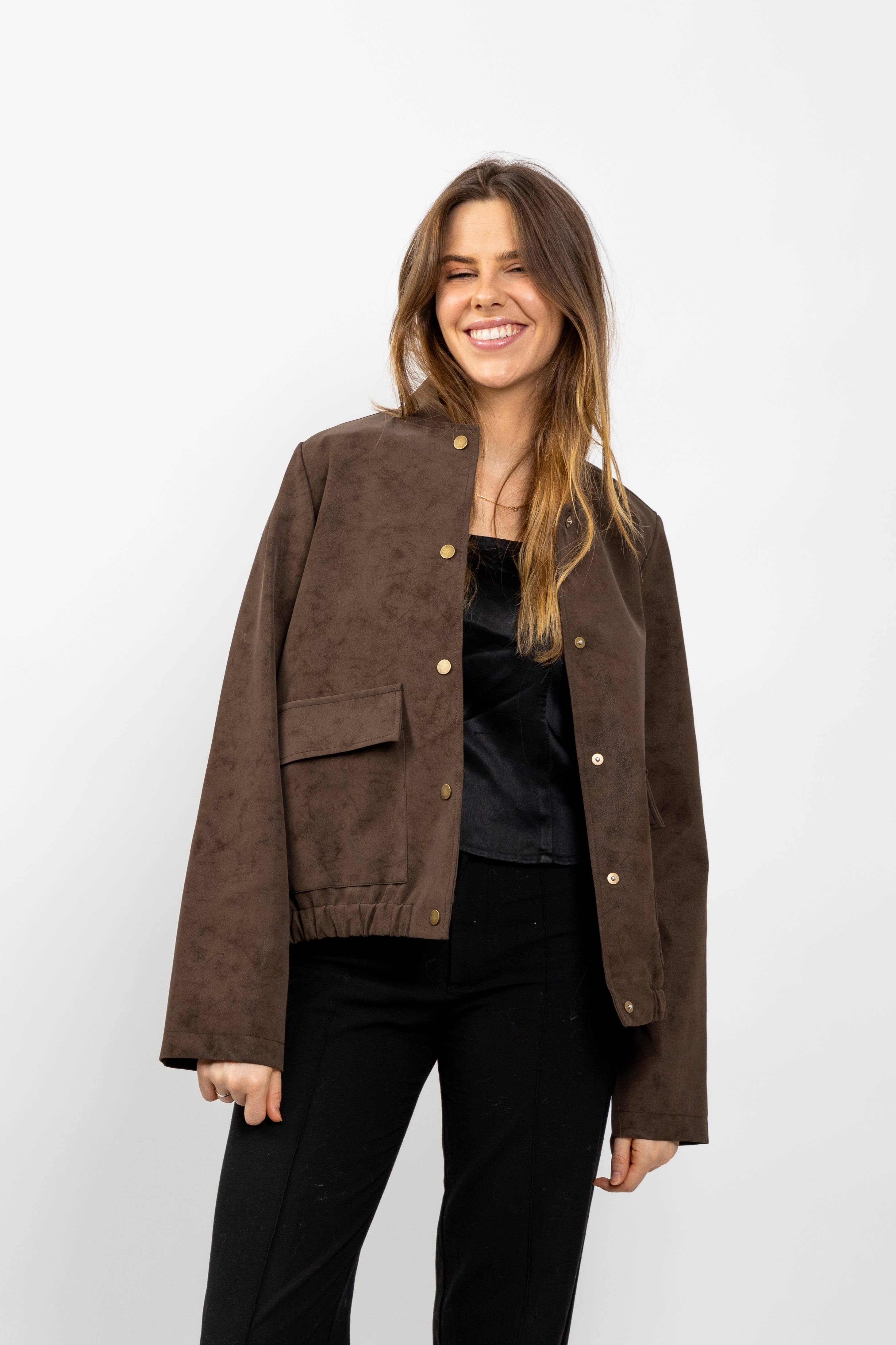 KZELL PARIS - Vente Veste – femme - VESTE BLOUSON EFFET DAIM IMPERMÉABLE4