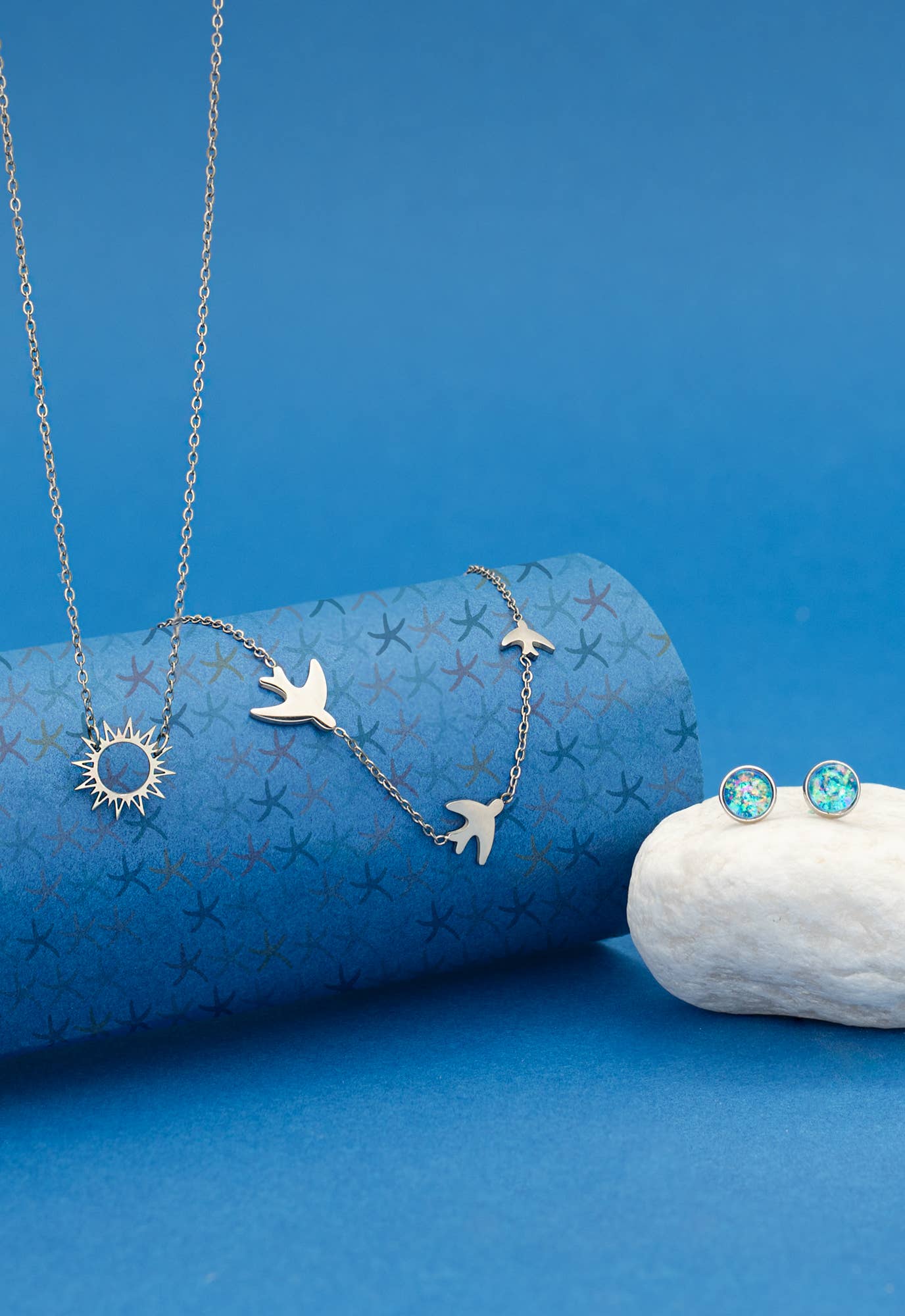 Starfish Project, Inc - Wholesale Stud/Post Earrings - Lora Blue & Silver3