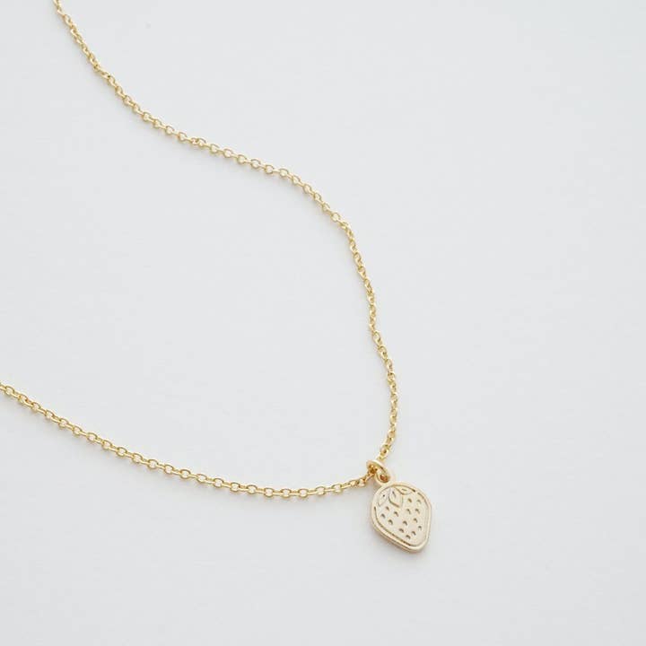 Magic Charm Strawberry Necklace - Adjustable Length for wholesale by Honeycat Jewelry