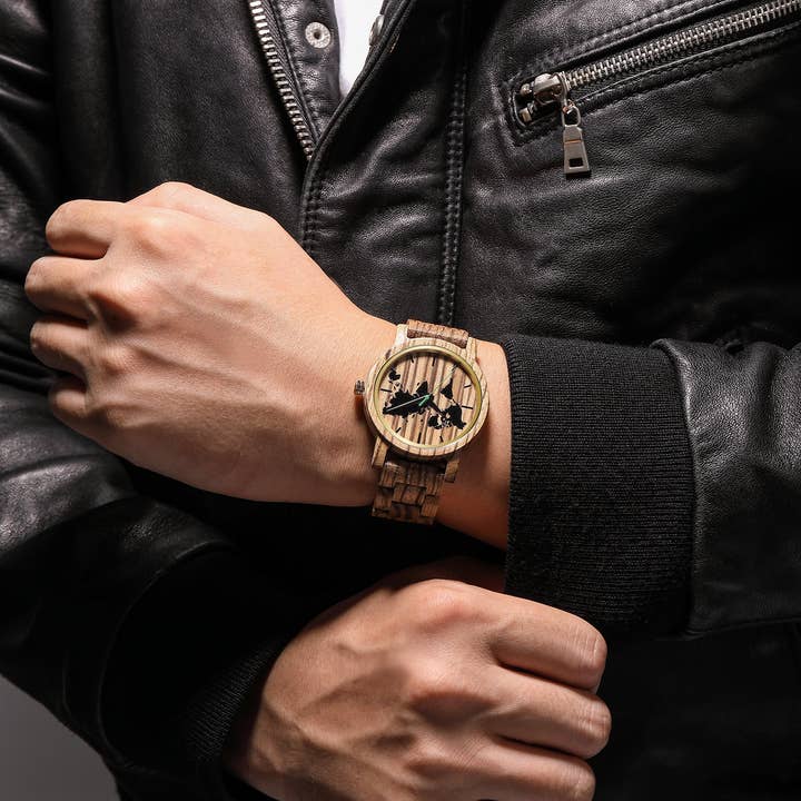 Wooden Element - Vente Montre – unisexe - Montre Vagabond (Zebra)
