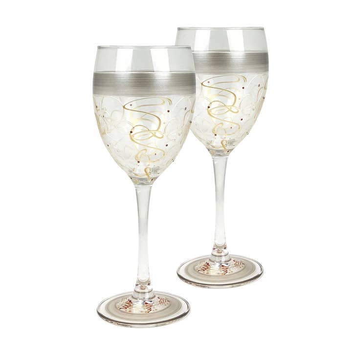 Golden Hill Studio - Wholesale Wine Glass - Celebration Streamers Wine Glasses8