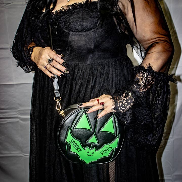 Wild Wolf Halloween - Wholesale Crossbody Bag - Women's - Pumpkin purse spooky vibes
